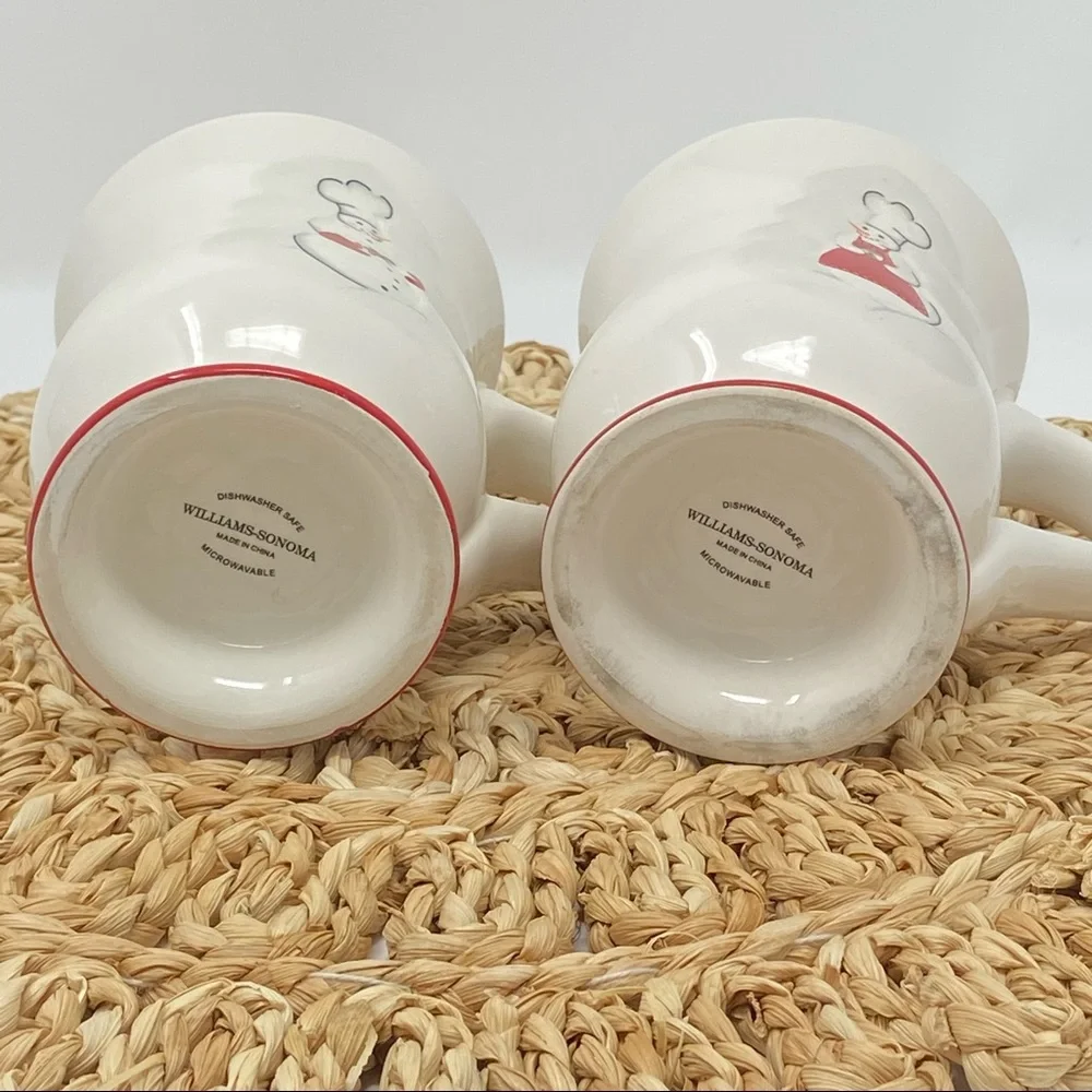 Williams-Sonoma Snowman Chef Mugs 12 oz